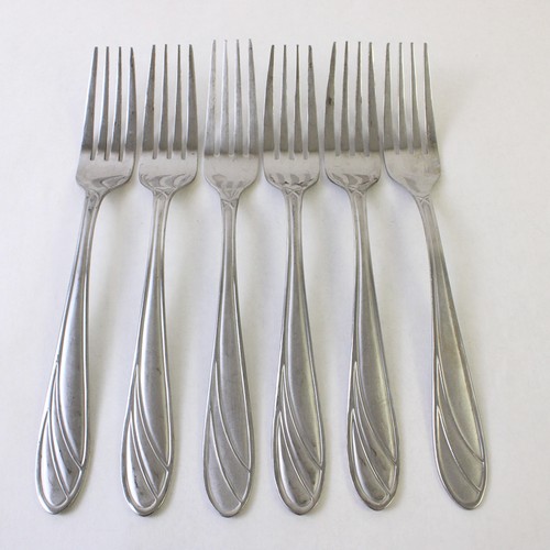 Six pfaltzgraff dinner forks - pfaltzgraff,